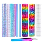 Набор инструментов для стайлинга автомобилей DIY голографический опал Перманентный клей с подложкой 12 дюймов x 12 дюймов виниловые листы для Cricut инструмент для оклейки автомобиля