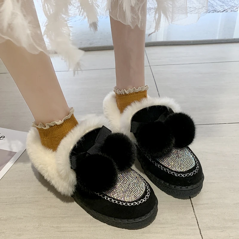 Lucyever женские Детское пальто из толстого плюша с украшением в виде кристаллов