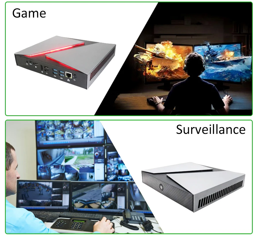 Выделенная карта Intel Mini PC Gamer Core i9 9980HK/i7 9750H Windows 11/ 10 TPM2.0 GTX 1650 4 ГБ 2 * DDR4 64 Гб игровой
