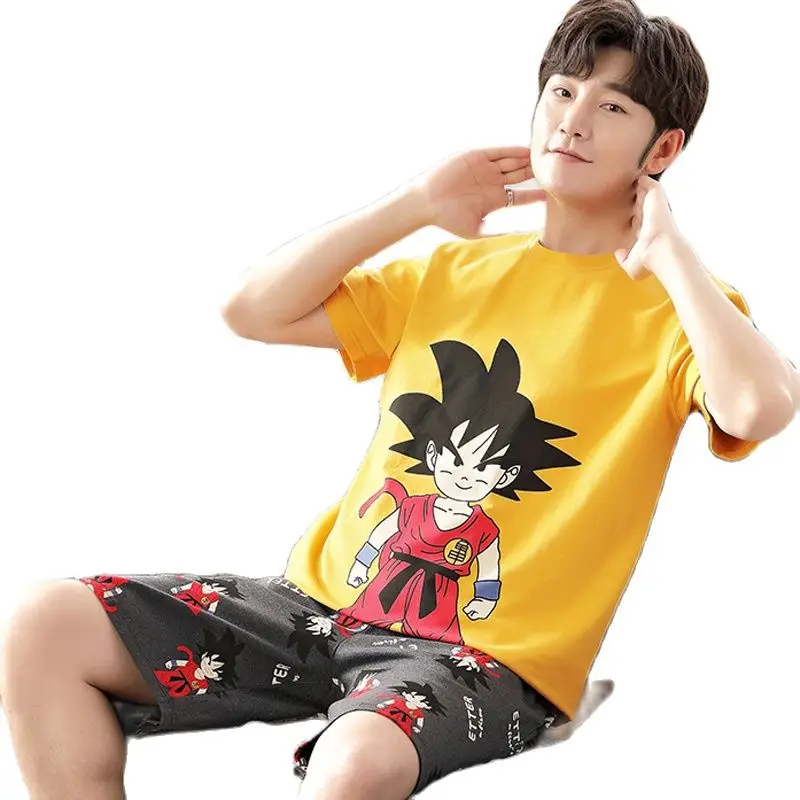 

2021 New Pajamas For Men Short Cotton Cartoons Sleepwear