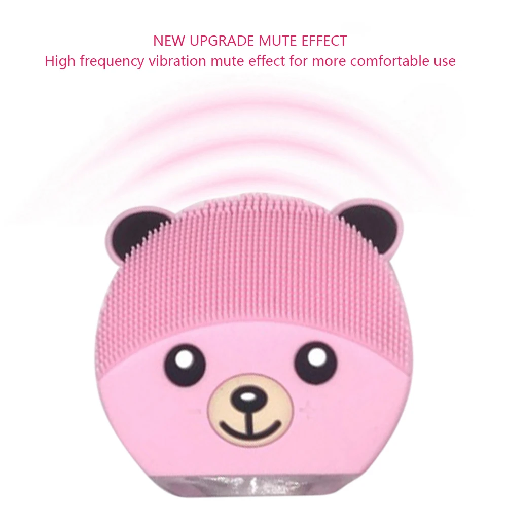 Силиконовая мультяшная Очищающая машина для лица мини электрическая моющая