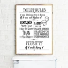 Настенная Картина на холсте Правила пользования туалетом, плакаты, современные принты, забавные, для ванной комнаты, правила, знак, унитаз, Юмористические украшения для ванной комнаты и дома