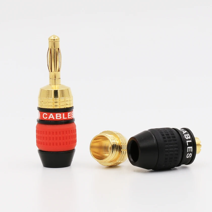 8PCS Deadbolt Banana Plugs Gold Plated Speaker Wire Connector Plug