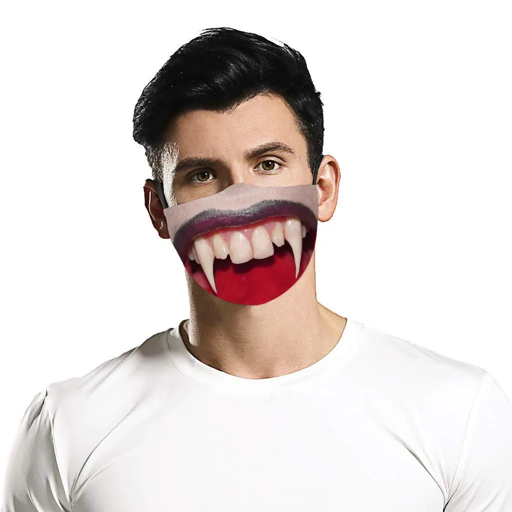 Дышащая Маска для лица косплея и Хэллоуина с забавным 3D-принтом | Тематическая