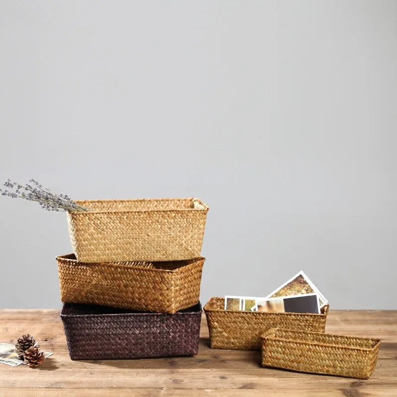 Ручной работы плетеная корзина для хранения Контейнер хлеба косметическая