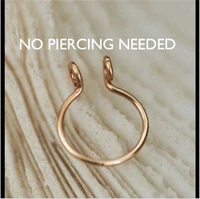 fashion punk clicker exaggerate gold color silver color nose ring non piercing fake septum clip 1pc