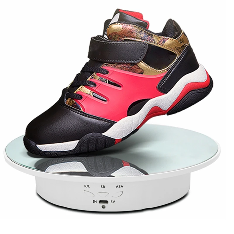 

3 Speeds Intelligent Electric Rotating Display Stand Mirror Turntable Revolving Base Jewelry Holder Battery/USB Power