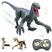 2 4g rc dinosaur raptor jurassic remote control velociraptor toy electric walking dino dragon toys for childrens christmas gifts