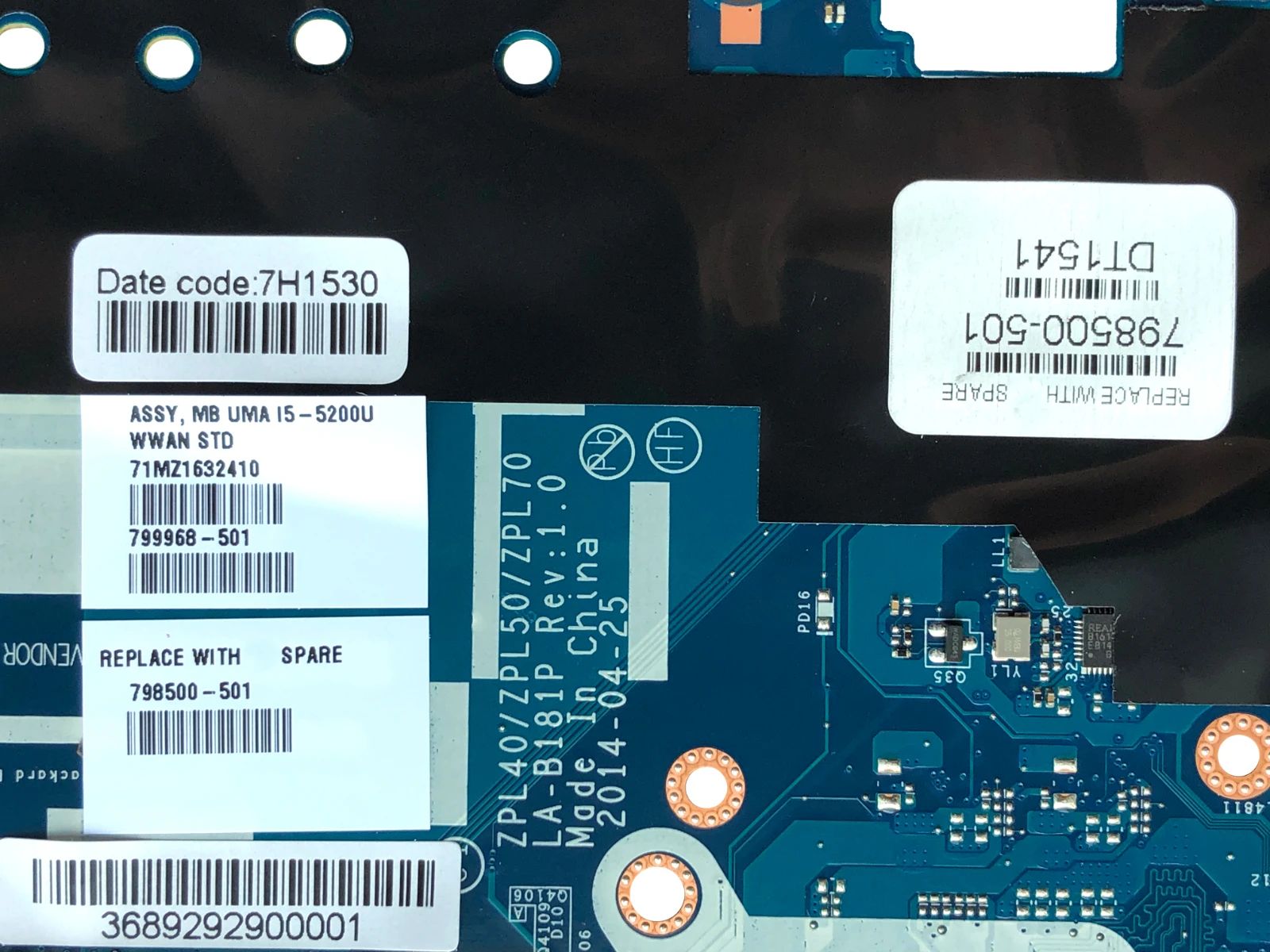 Высококачественная материнская плата 798500 501 для ноутбука HP Probook 450 G2 ZPL40/ZPL50/ZPL70 LA