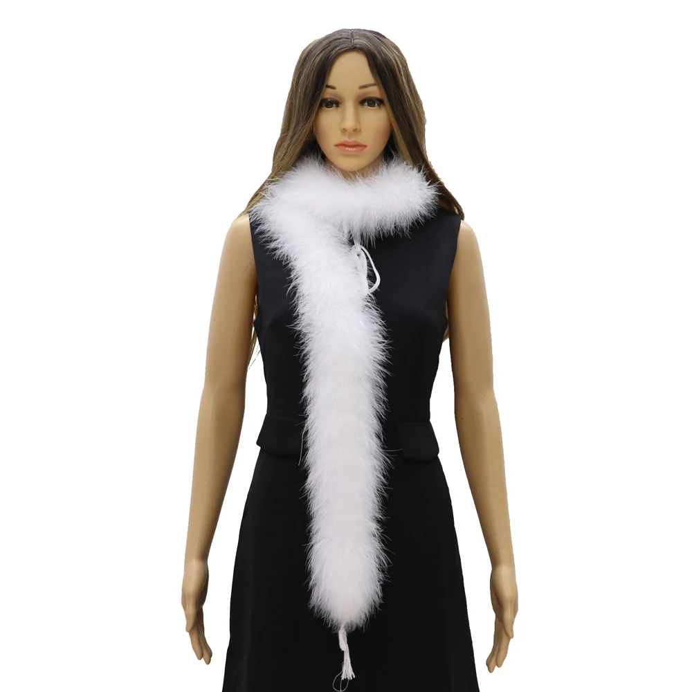 2 Meters White Marabou Feather Boa Soft Fluffy Turkey Trim for Craft Party Clothing Decoration Plume Scarf Sewing | Дом и сад