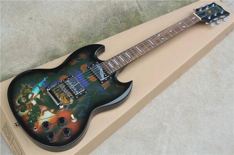 

Factory custom shop Newest Lol hero League pattern electric guitar sg-400 electric guitar in stock 531