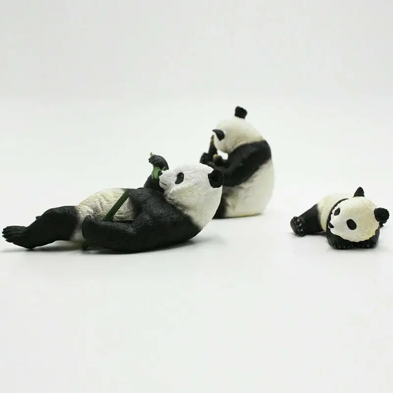 Семейная Съемная бамбуковая статуя панды фигурка животного модель для взрослых