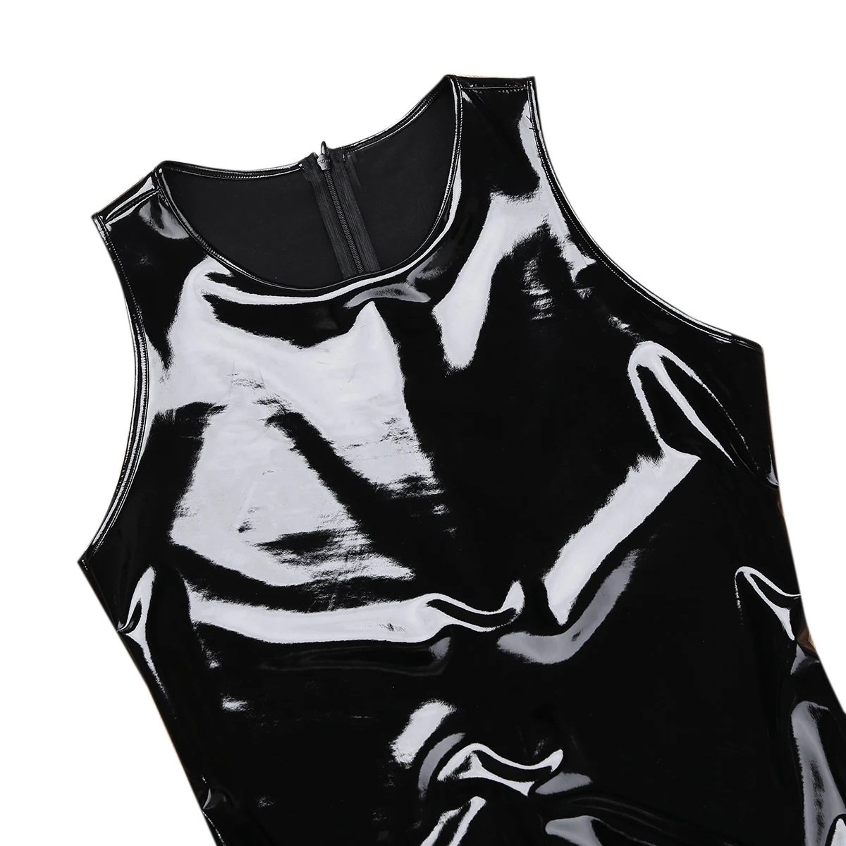 Мужское нижнее белье из лакированной кожи с круглым вырезом|Женское и боди| |