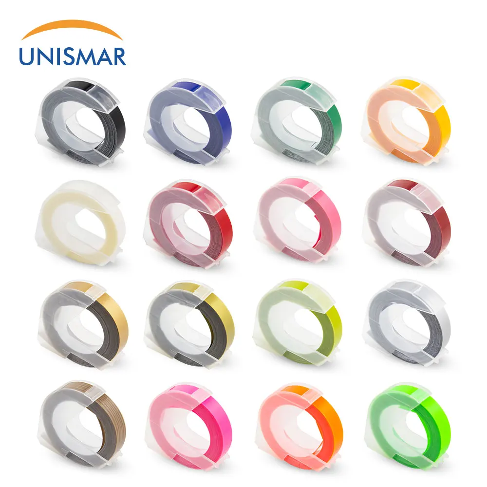 Unismar 2 шт 9 мм Dymo 3D пластиковая лента с тиснением для тиснения этикеток