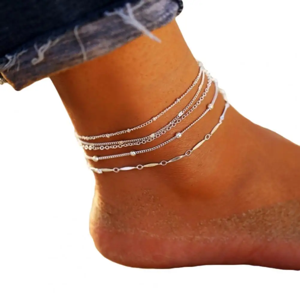 

5Pcs/Set Women Beads Charm Chain Anklet Ankle Bracelet Beach Barefoot Jewelry