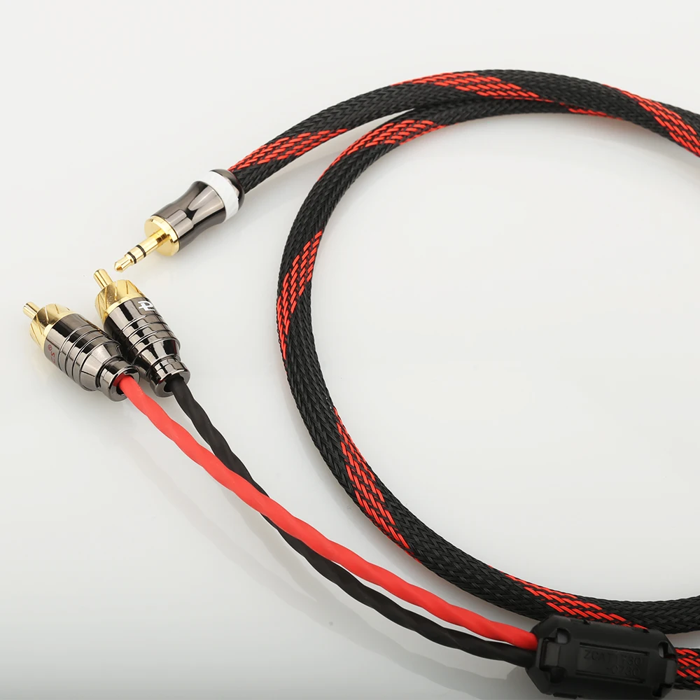 1 шт. Hifi Canare 3 5 мм позолоченный штекер на 2 RCA разъем аудиокабель ПК розетка высокое