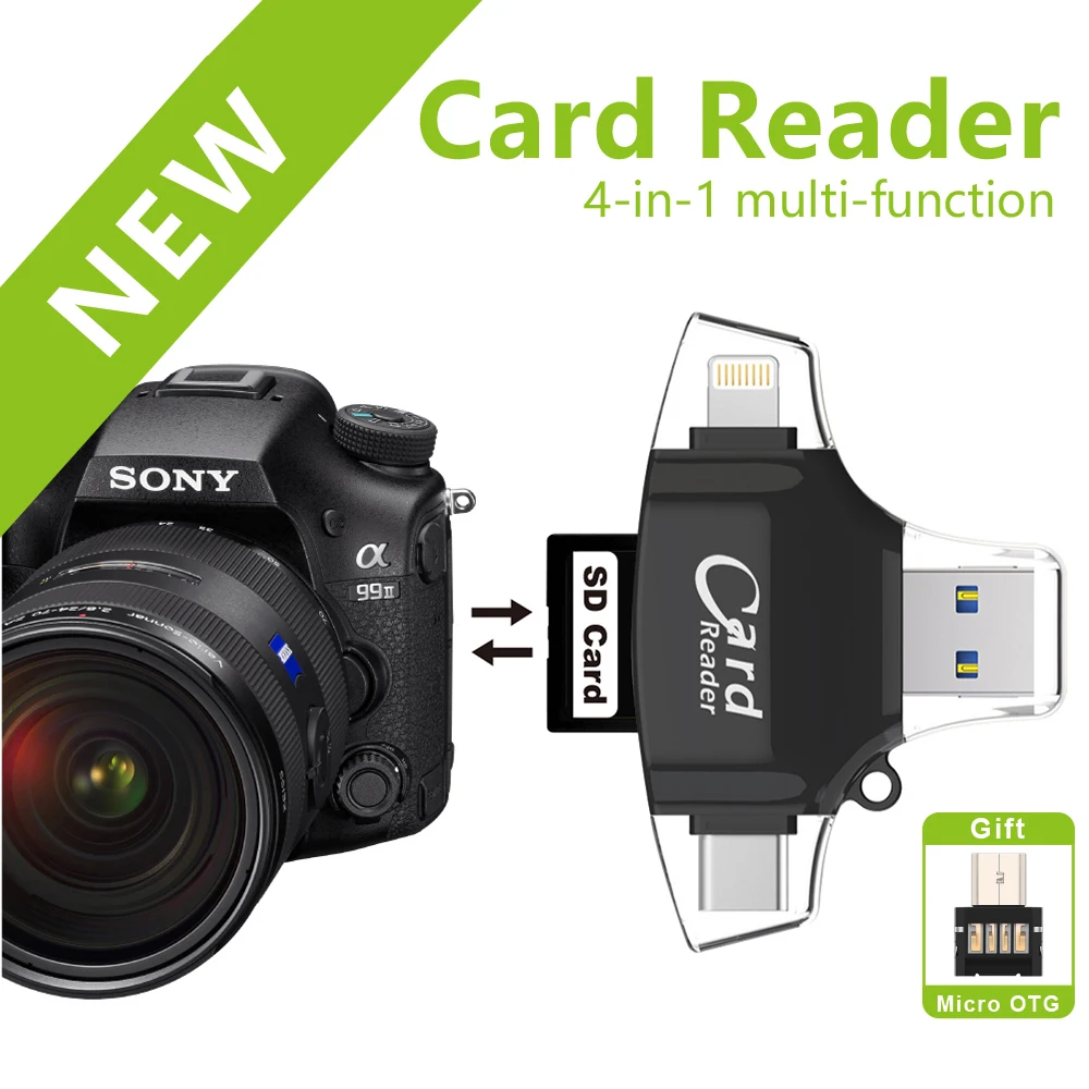 Новый SD кардридер адаптер microSD SDHC SDXC TF usb c OTG карта памяти для iphone|Картридеры| |