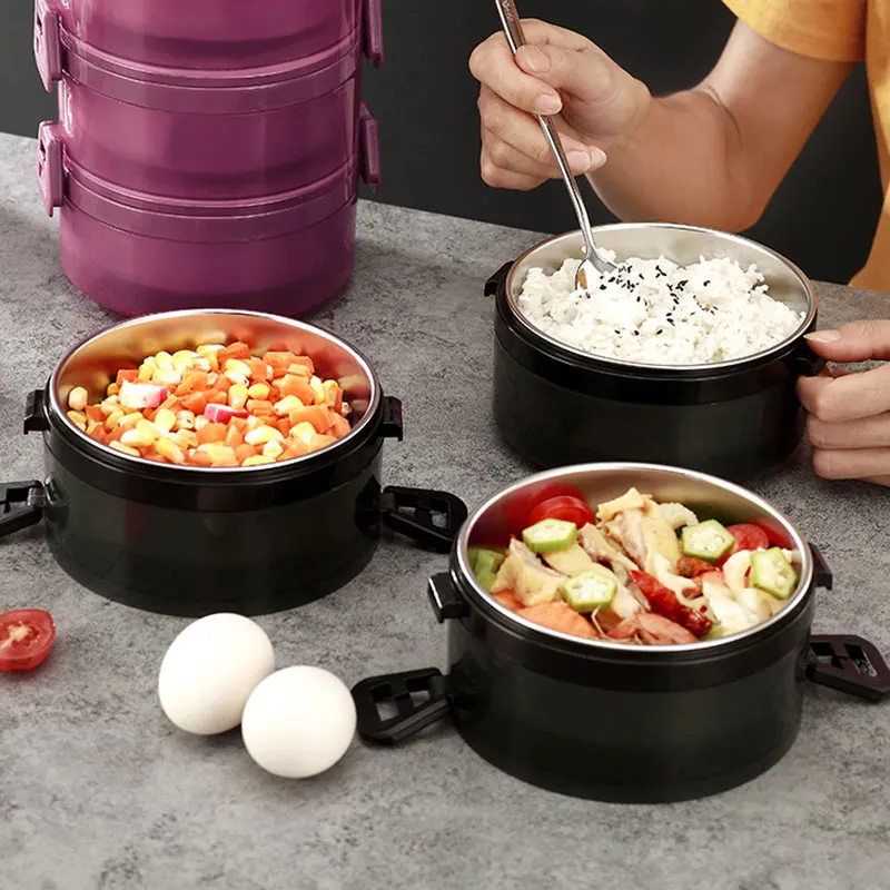 

Hot Stainless Steel Stackable Thermal Lunch Box 2/3/4 Tier for Student FQ-ing