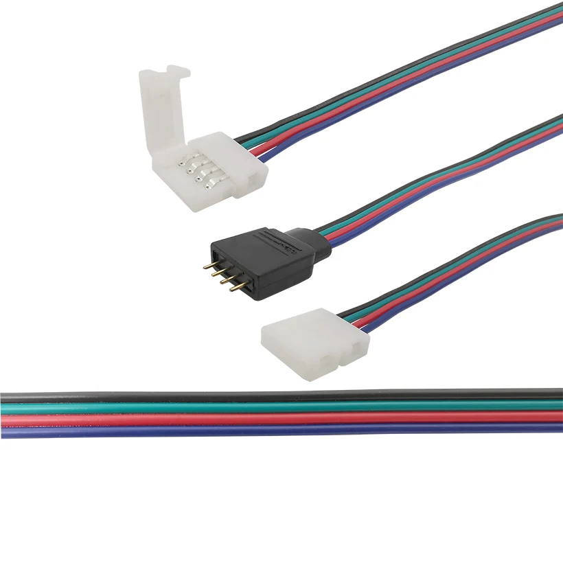 

Длина 15 см ширина 10 мм 4-контактный штекер 5050 3528 Светодиодный лента RGB без пайки Удлинительный кабель Разъем для Светодиодный Ной ленты RGB