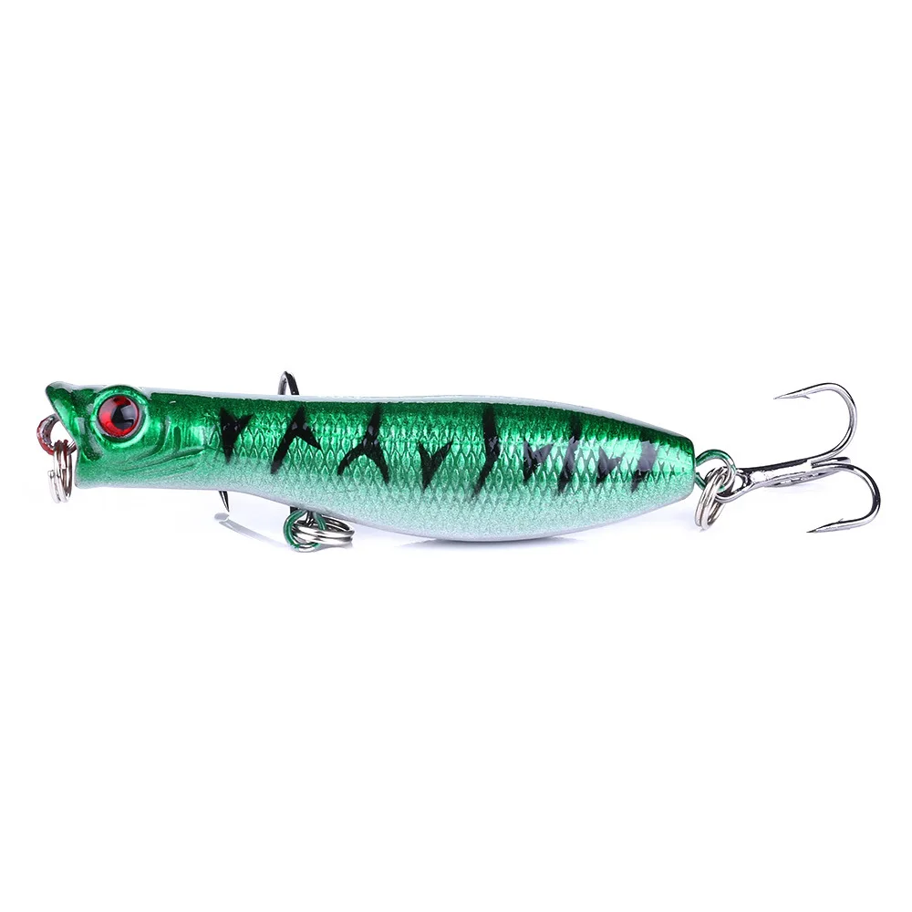 

1 Pcs 6cm 5g Hard Bait Popper Fishing Lure 3D Eyes Pesca Hooks Isca Artificial Wobbler Crankbait Tackle Bass Carp Fishing