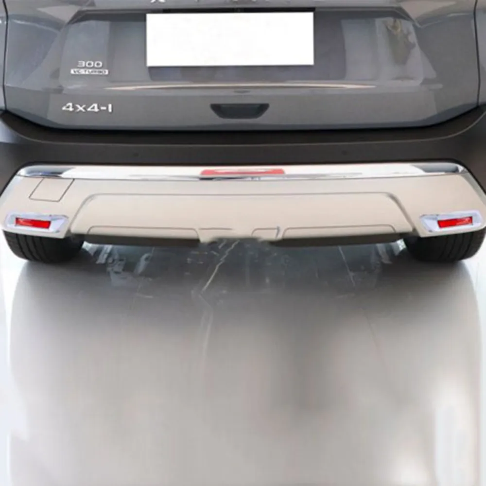 

For Nissan Rogue 2021 2022 New Car Styling Rear Bumper Fog Light Lamp Cover Trim Molding Sticker Accessories ABS Silver