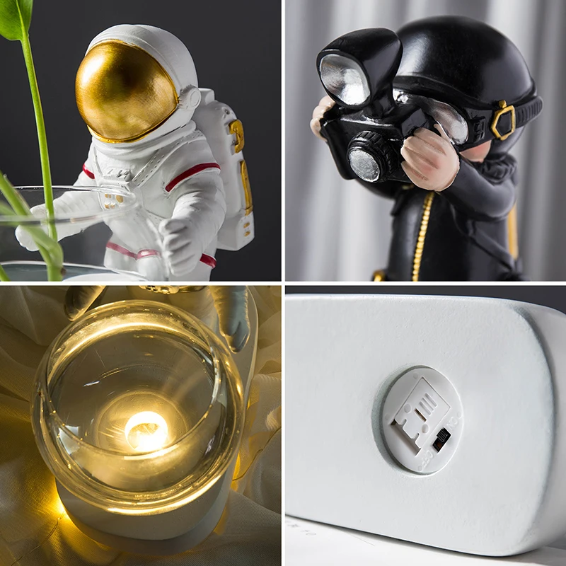 

Nordic Space Astronaut Decoration Diver Hydroponic Glass FlowerPots Desktop Decoration Creative Home Office Accessories Gifts