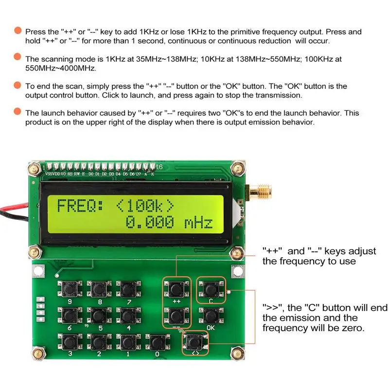 ADF4351 источник сигнала VFO генератор сигналов с переменной частотой от 35 МГц до 4000