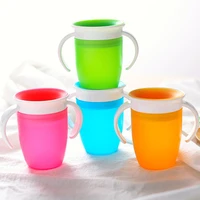 new high quality baby cups can be rotated baby learning cup drinking leak proof child cup water bottle kawaii 240ml cups