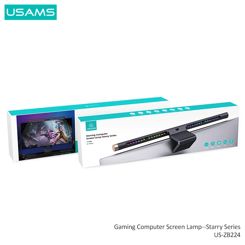 Диммируемый светодиодный экран USAMS для защиты глаз USB светильник с RGB подсветкой