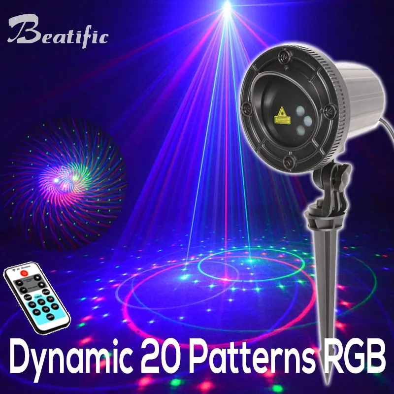 Dynamic 20 RGB Звездные Рождественские огни наружный лазерный проектор Новогоднее праздничное украшение для дома - Испускаемый цвет: Dynamic 20 RGB