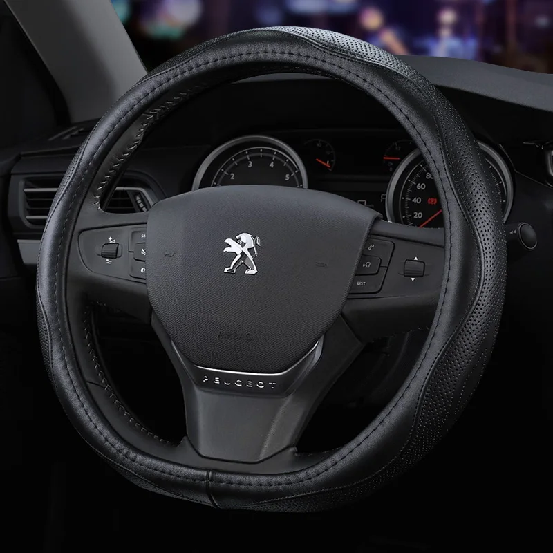

Four seasons universal leather car steering wheel cover for Peugeot 508 4008 408 5008 3008 308 301