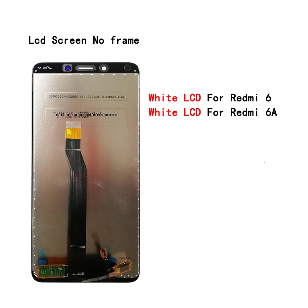 Для Xiaomi Redmi 6/6A 5,4" сенсорный экран замена сенсорной панели аксессуары для телефонов Переднее стекло части для Xiaomi Redmi6 6A - Цвет: white lcd no frame