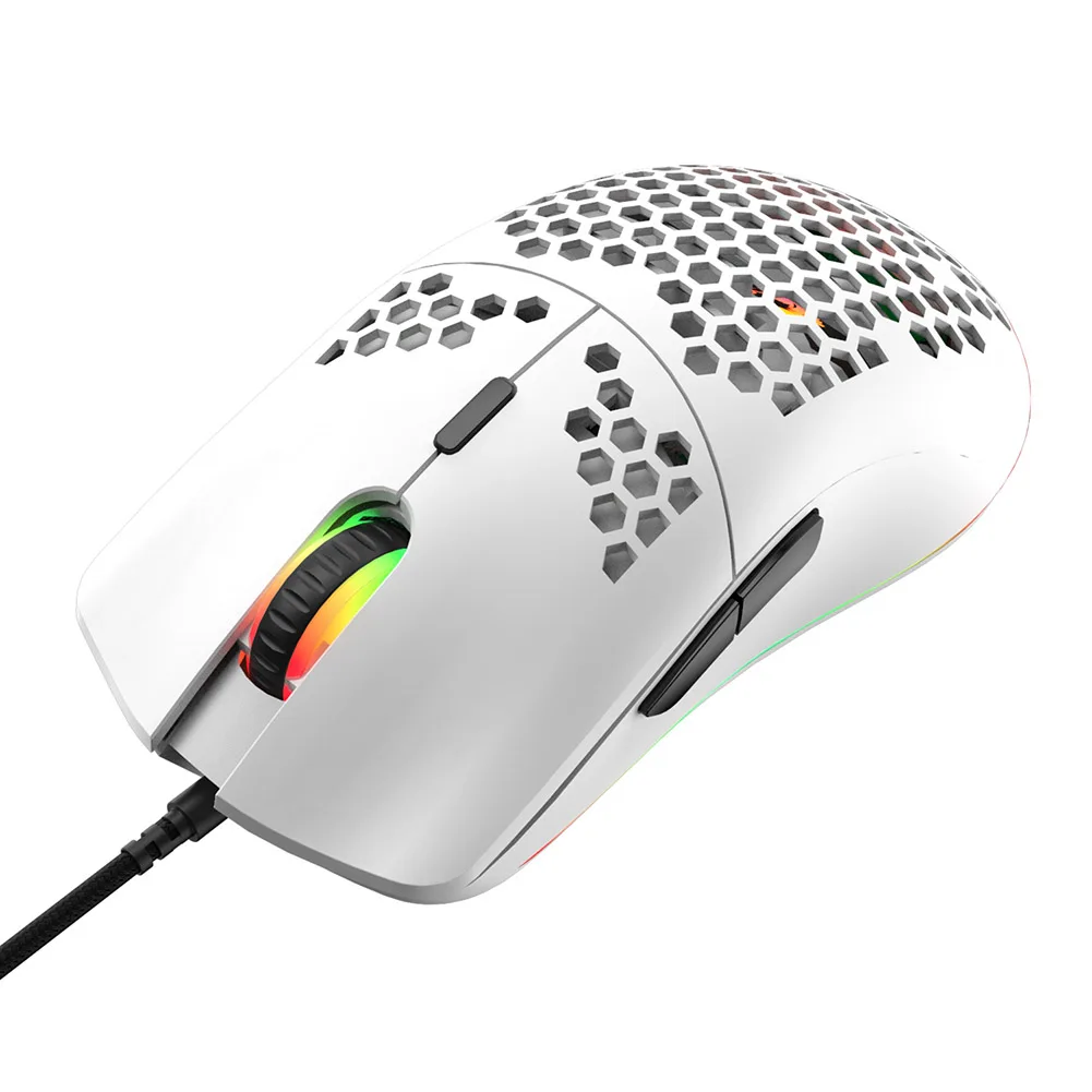 

Hollowed-out Honeycomb Gaming Mouse RGB Light 6 Adjustable 12000DPI Lightweight for Office Caring Computer Supplies