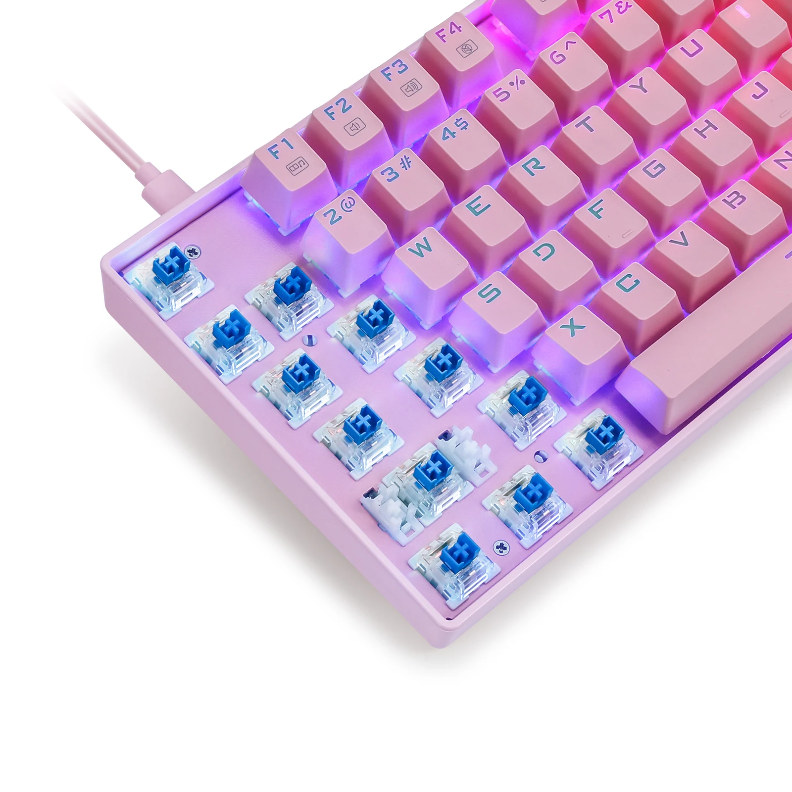 Проводная Механическая игровая клавиатура HUO JI E-YOOSO Pro TKL компактная 81 клавиша RGB с