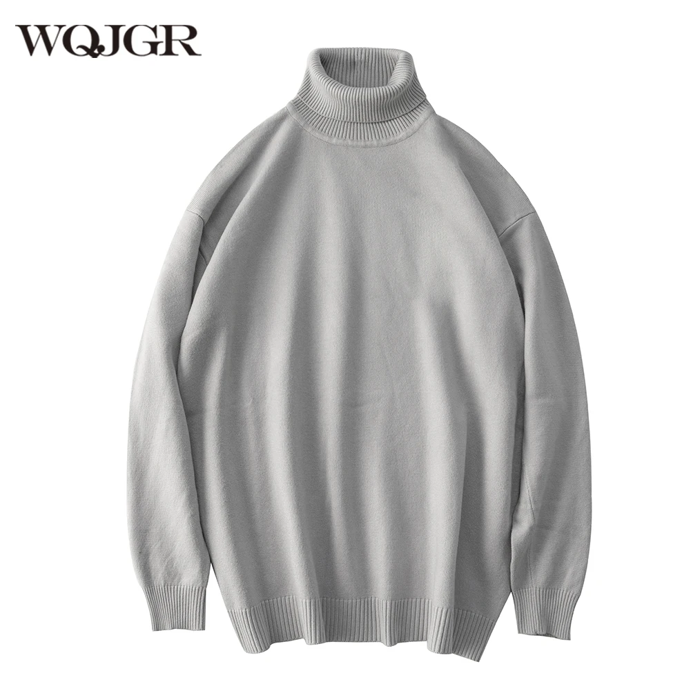 

WQJGR Pullover Turtleneck Sweater Women Full Sleeve Kniited Loose Korean Woman's Sweater Autumn Winter