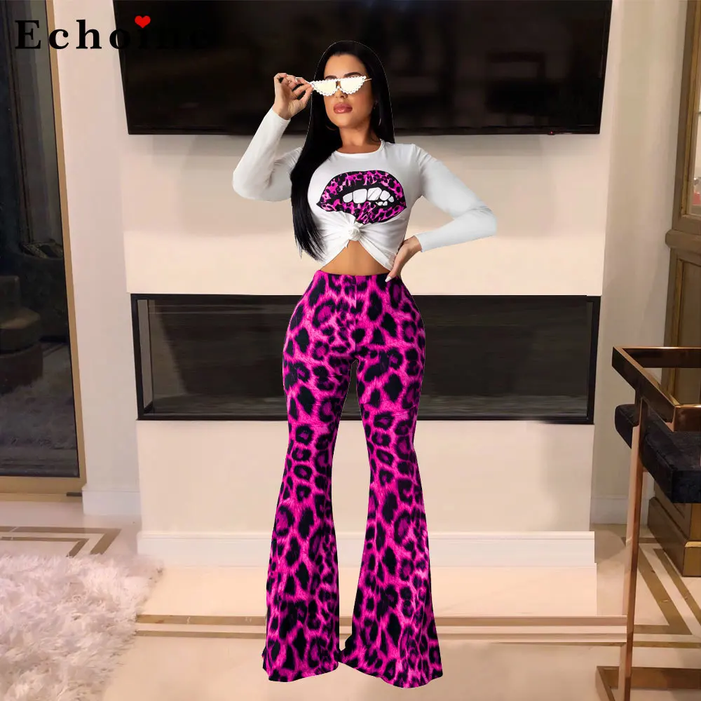 Women's Two Piece Set Casual Leopard 