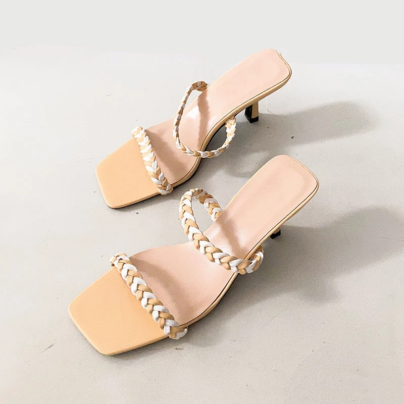 [DEAT] Новинка 2020 года Сезон весна-лето Туфли с квадратным носком и мелкой тесьмой