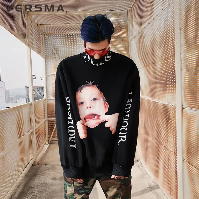 VERSMA корейский Harajuku Ulzzang 3D печатных толстовки кофты для мужчин и женщин осень High Street хип хоп свободные Рождество Пара Толстовка
