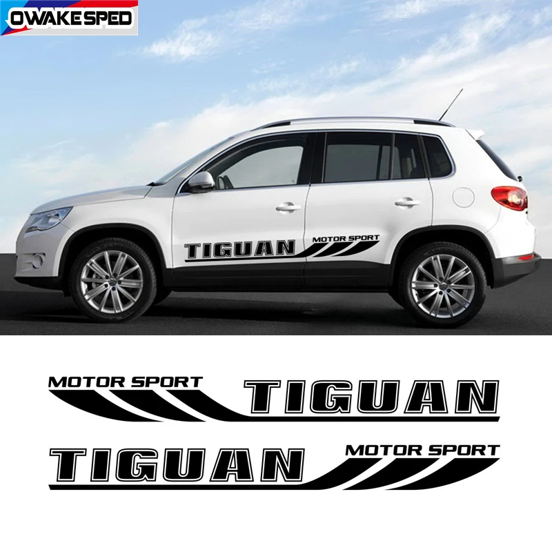 

Наклейка на боковую юбку двери автомобиля для внедорожника Volkswagen Tiguan внедорожник Стайлинг Авто Декор кузова Виниловые наклейки спортивные...