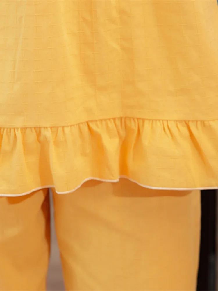 

Cotton Korean Version Princess Style Nighties Cute Solid Big Lapel Cotton Homewear Summer Pajamas Women Short-Sleeved Trousers