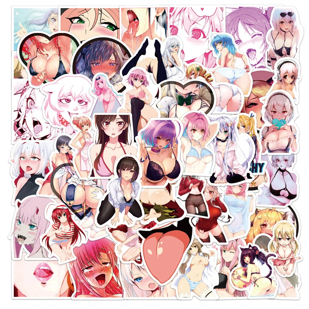 

50pcs Waterproof Hentai Sexy Girl Waifu Anime Stickers Bicycle Guitar Luggage Laptop Motorcycle Bunny Graffiti Decal