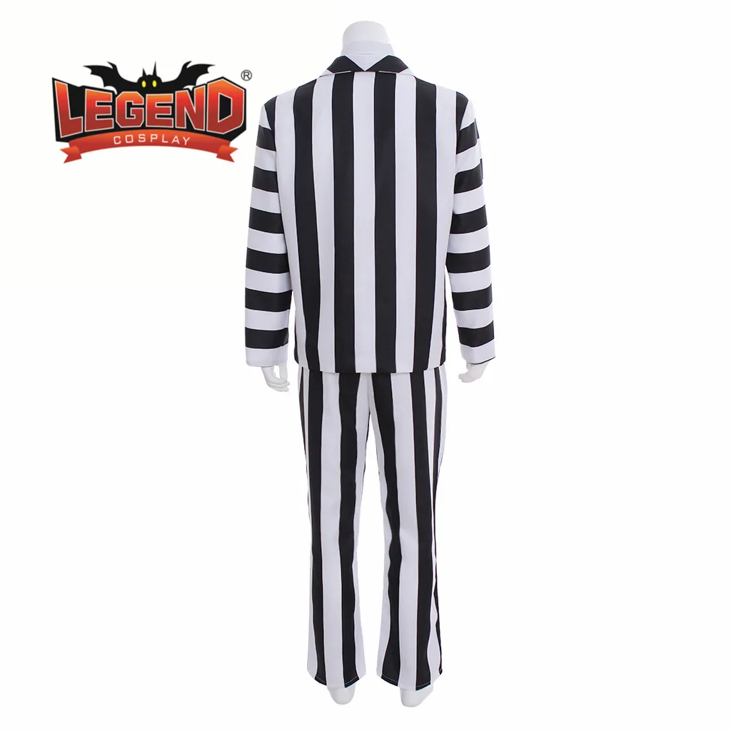 Черно белый костюм в полоску Beetlejuice для косплея|Костюмы из фильмов и ТВ| |