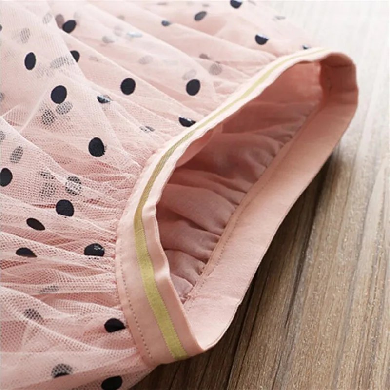 Тюлевая юбка пачка в горошек для маленьких девочек на весну и лето серая розовая