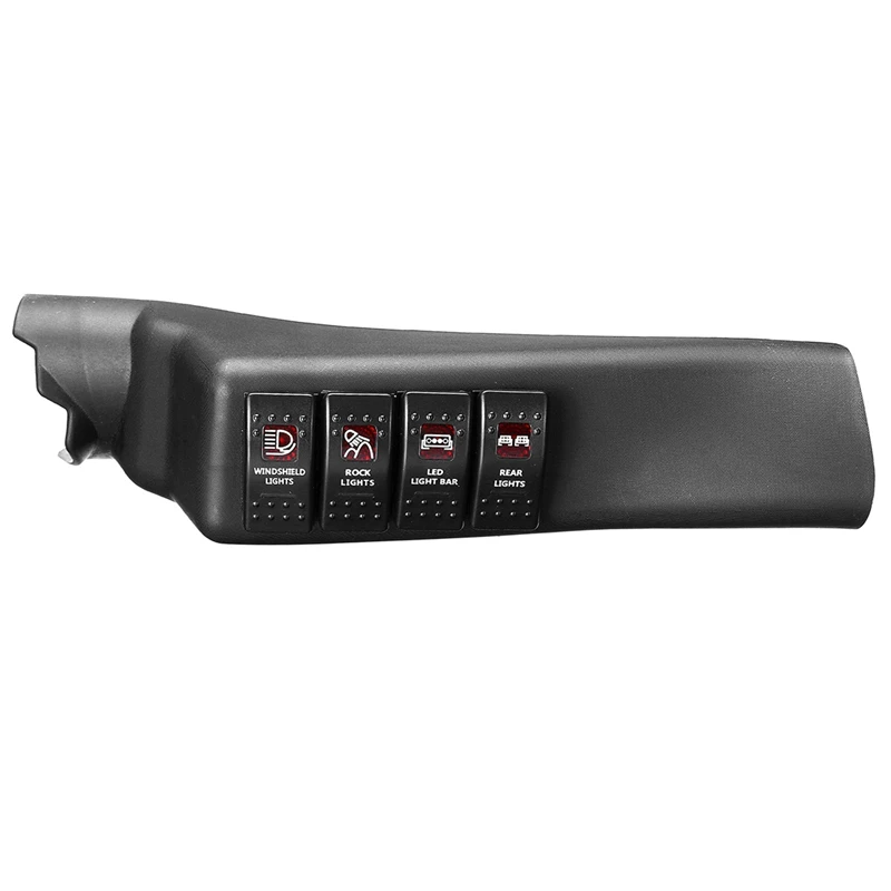 

Для Jeep Wrangler JK 2011-2017 автомобиля Switch Pod Панель с 4 Кулисный красный светильник левая Боковая кнопка-переключатель Панель стайлинга автомобилей