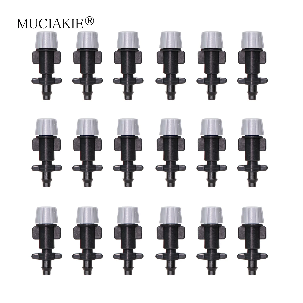

MUCIAKIE 100-500PCS Economic Misting Nozzles with 1/4'' Barb Connector Garden Balcony Cooling Irrigation System Sprinklers
