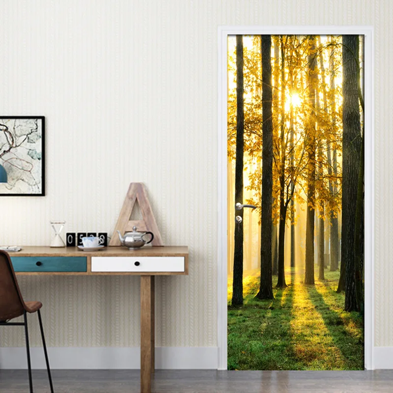 Настенная дверная наклейка из ПВХ самоклеящаяся водостойкая | Дом и сад