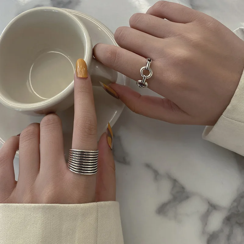 

925 Silver Ring For Women Pig Nose Ring Weaving Joker Temperament Personality Street Photography Europe and America 2021 New