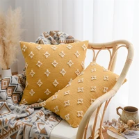 yellow cushion cover white flower star pure cotton pillowcase waist pillowcover bedroom sofa window zip cushion 30x50cm50x50cm