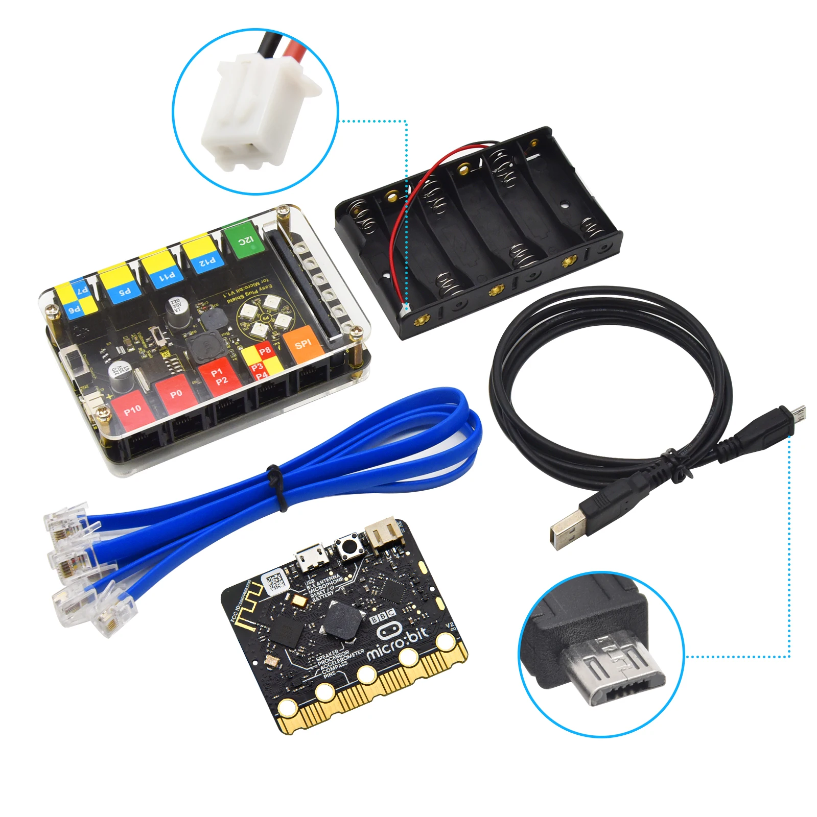 Keyestudio EASY PLUG Microbit V2 Board Super Starter Kit для BBC Micro:Bit STEM EDU Графический программируемый