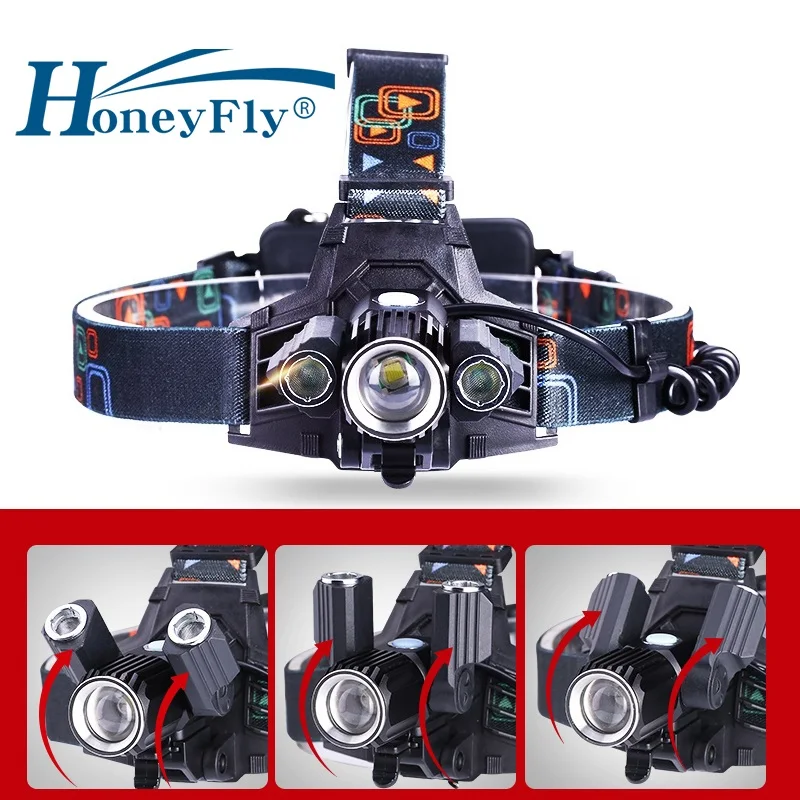 HoneyFly 360 Вращающийся Телескопический увеличительный Головной фонарь USB 18650 перезаряжаемый T6 светодиодный 4 режима велосипедный фонарь